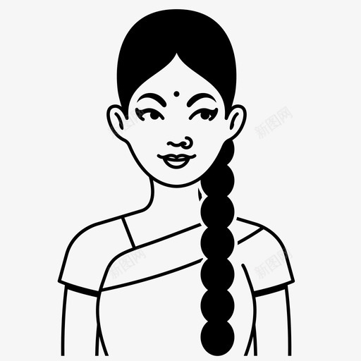 女人宾迪女孩图标svg_新图网 https://ixintu.com 传统 印度 女人 女士 女孩 宾迪 纱丽