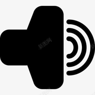 扬声器侧面视图的最大音量音频接口符号线代表声音通用性图标图标
