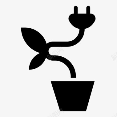 植物能源根电力图标图标