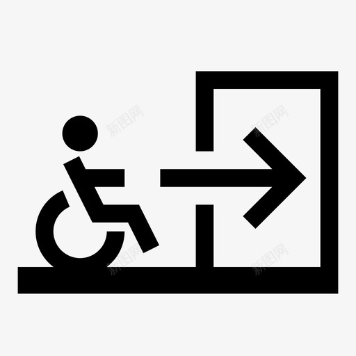 无障碍轮椅欢迎为残疾人图标svg_新图网 https://ixintu.com 为残疾人 便利 无障碍 有用的图标无障碍 移动支持 箭头 紧急出口 轮椅友好 轮椅欢迎 门