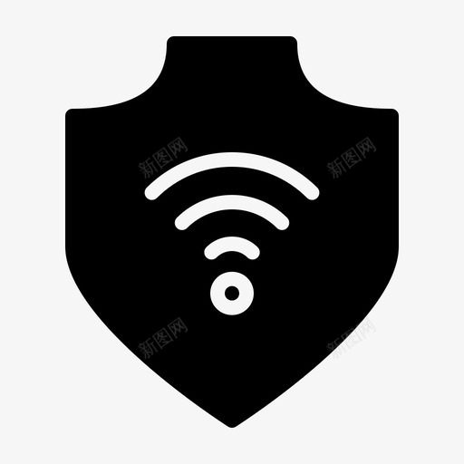 wifi屏蔽安全图标svg_新图网 https://ixintu.com wifi 互联网 保护 安全 安全和保护 宽带 屏蔽 带宽 波长 连接