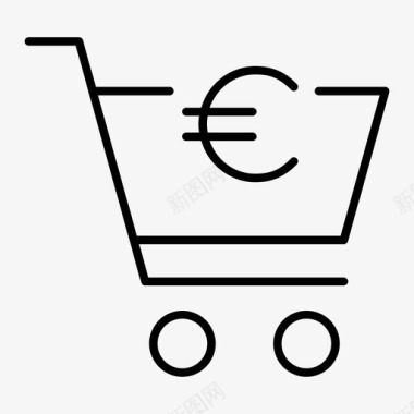 欧元购买消费网上购物图标图标