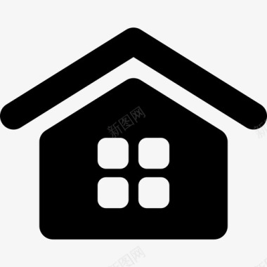带有方形窗口的家庭界面符号通用图标图标