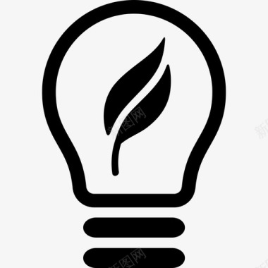 生态灯泡符号界面商务包图标图标