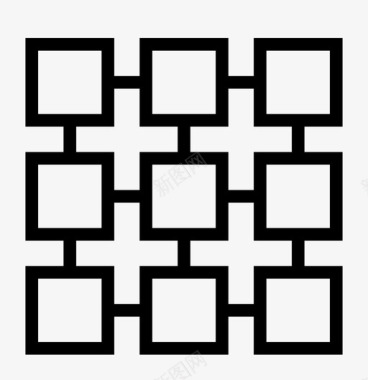 瓷砖潮汐方形图标图标