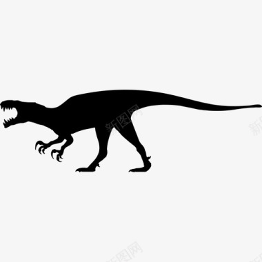来自侧面动物动物王国的一种气腹动物的恐龙形状图标图标