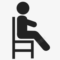 人椅坐着受苦坐下图标高清图片