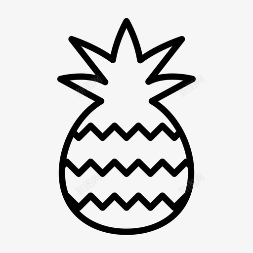 菠萝水果多汁图标svg_新图网 https://ixintu.com 多汁 水果 热带 甜味 菠萝 黄色