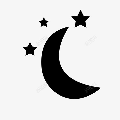 月亮和星星明夜黑暗图标svg_新图网 https://ixintu.com 傍晚 天空 明夜 月亮和星星 黑暗