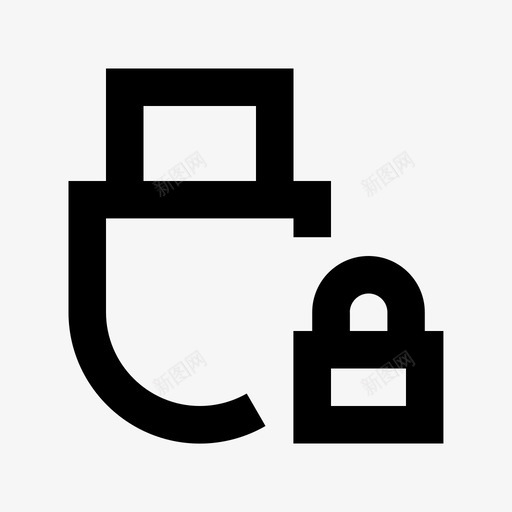 usb锁定犯罪和安全材料线图标svg_新图网 https://ixintu.com usb锁定 犯罪和安全材料线图标