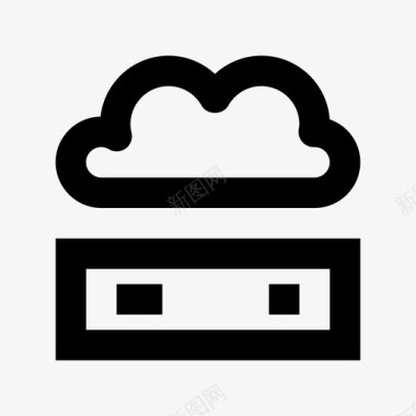服务器云数据存储服务器和传输材料图标图标