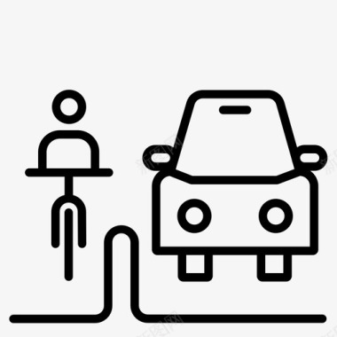 受保护自行车道街道重新自行车道图标图标