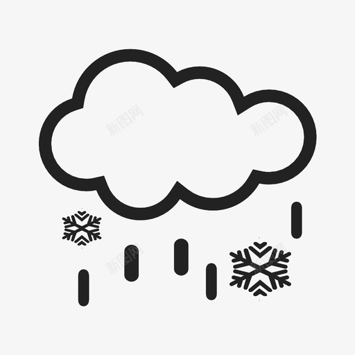 雨雪雪和雨夹雪天气图标svg_新图网 https://ixintu.com 下雪 冬季 天气 室内 寒冷 暴风雪 气象学 雨雪 雪和雨夹雪 预报
