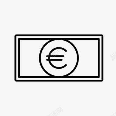 欧元钞票商业图标图标