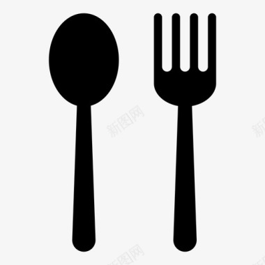 采购产品匙和叉匙和叉桌子设置图标图标