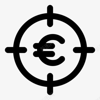 欧元目标欧元捐款欧元承诺图标图标