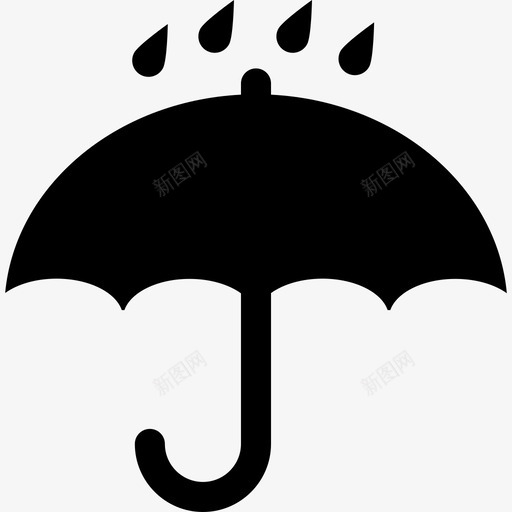 黑色开伞标志雨滴落在上面物流配送图标svg_新图网 https://ixintu.com 物流配送 雨滴落在上面 黑色开伞标志