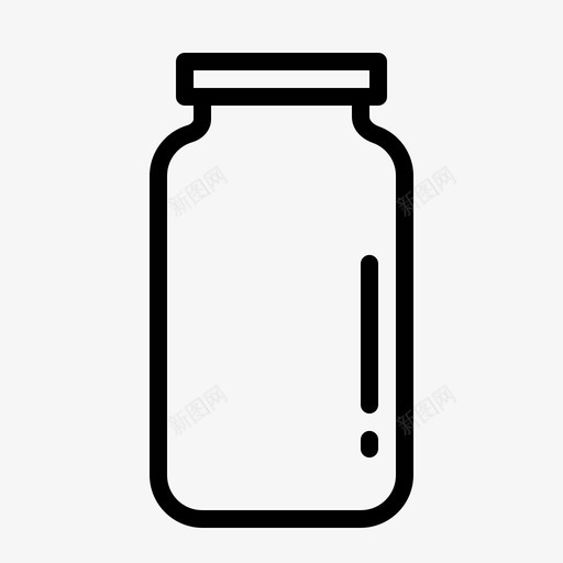 玻璃瓶圆形牛奶图标svg_新图网 https://ixintu.com 储藏室 厨房 厨房用具和电器 唇形 圆形 容器 满的 牛奶 玻璃瓶 空的 罐子