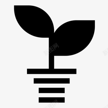 植物芽盆栽图标图标