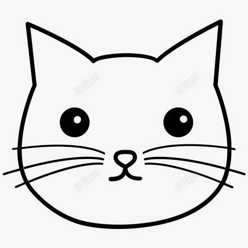 猫动物可爱图标svg_新图网 https://ixintu.com 动物 可爱 喵喵 宠物 小猫 毛茸茸的 猫 胡须