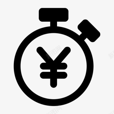 元秒表等待付款计时器图标图标