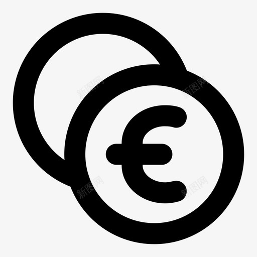 欧元硬币货币图标svg_新图网 https://ixintu.com 市场 强 支付 欧元 欧洲 硬币 货币 货币金融轮廓粗体 金融