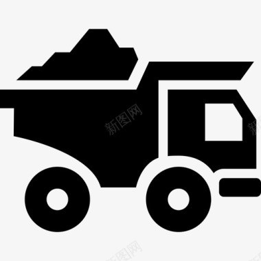 建筑材料卡车运输建筑贸易图标图标