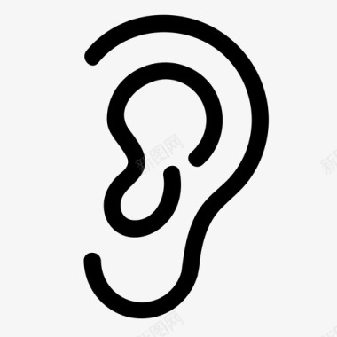 耳朵社交媒体信号图标图标