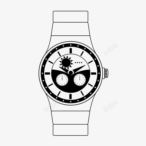 手表配件仔细看图标svg_新图网 https://ixintu.com 了望 仔细看 保持警惕 克制 手表 时间 观察 配件