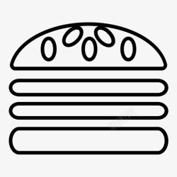 多层汉堡汉堡行层图标高清图片
