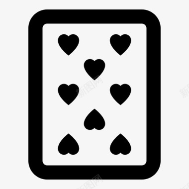 八颗心浪涌扑克图标图标