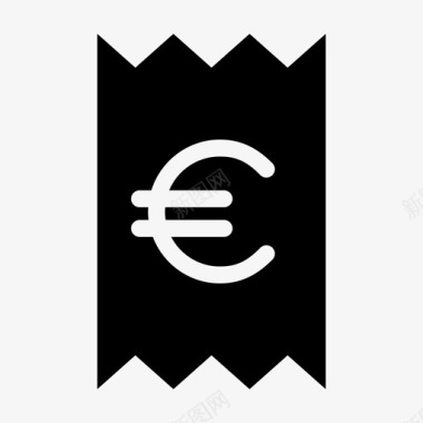 欧元收据成绩单付款图标图标