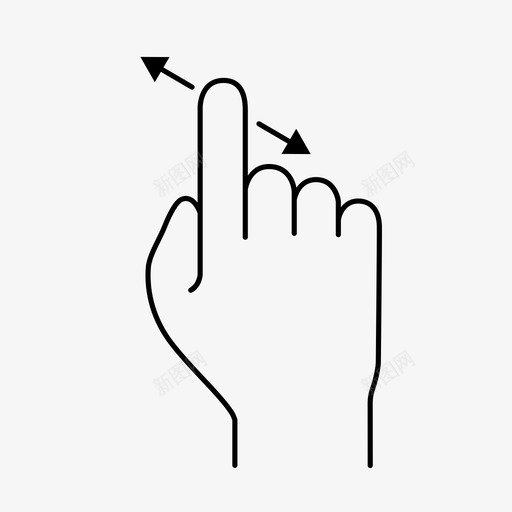 滑动触摸右图标svg_新图网 https://ixintu.com 下 单击 右 向上 左 手 手势1 手指 滑动 界面 移动 触摸