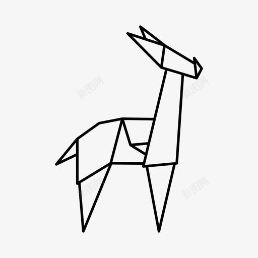 瞪羚羚羊种图标svg_新图网 https://ixintu.com 动物 属 折纸 折纸动物 瞪羚 短腿 种 羚羊