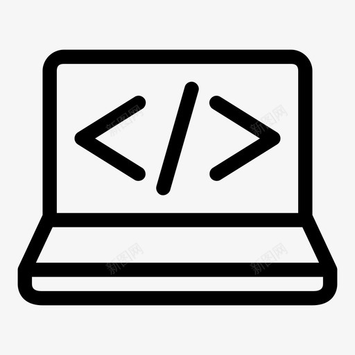 笔记本代码1编码图标svg_新图网 https://ixintu.com 1 macbook minipc 上网本 笔记本代码 笔记本电脑屏幕 编码