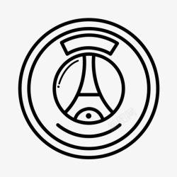 欧洲徽章巴黎圣日耳曼足球俱乐部徽章冠军图标高清图片