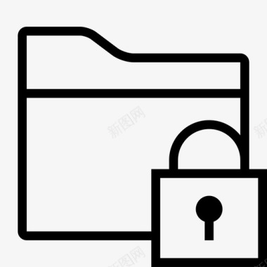 文件夹锁流安全图标图标