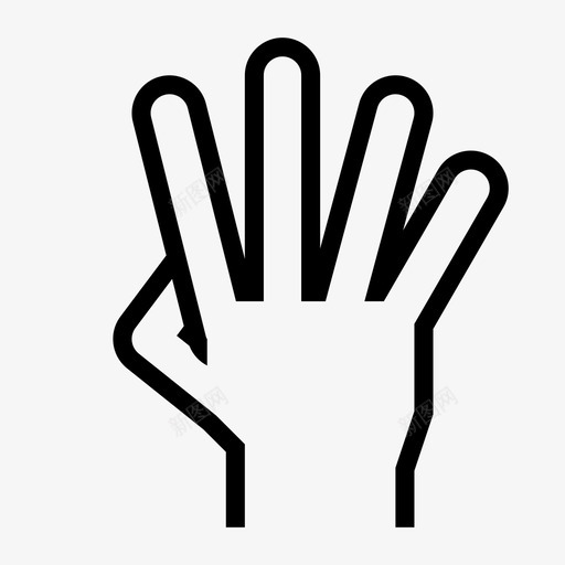 四个手指不按住图标svg_新图网 https://ixintu.com 不 出售 四个手指 手 手势 手指 按住 粗体 黄金