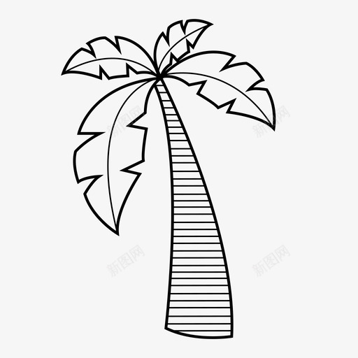 棕榈树热带夏季图标svg_新图网 https://ixintu.com 夏季 木材 树叶 棕榈树 植物 海滩 热带 自然