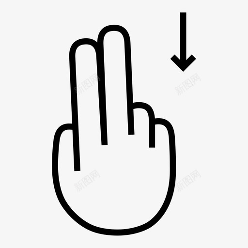 两个手指向下滑动双重选择低位数字图标svg_新图网 https://ixintu.com 下方推 两个手指向下滑动 低位数字 双击 双重选择 手 手势 手指 手语 拖动 触摸