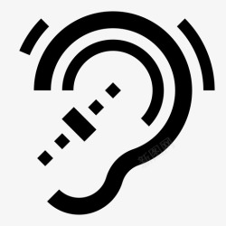 耳朵聋听力损失闭路字幕聋图标高清图片