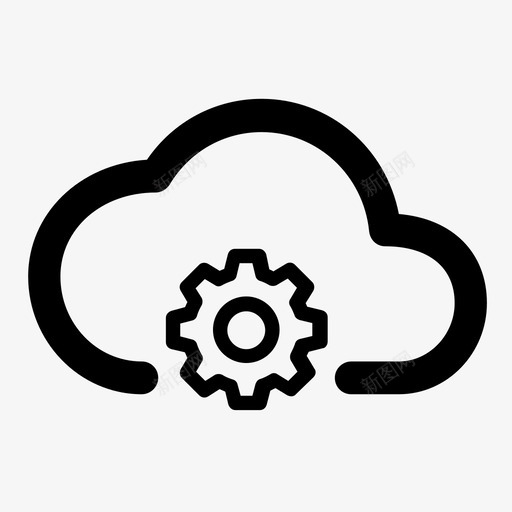 云设置存储数据图标svg_新图网 https://ixintu.com cog 云设置 存储 控制面板 数据 自定义 虚拟存储 选项