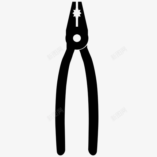 钢丝钳黑色工具图标svg_新图网 https://ixintu.com 钢丝钳 黑色工具