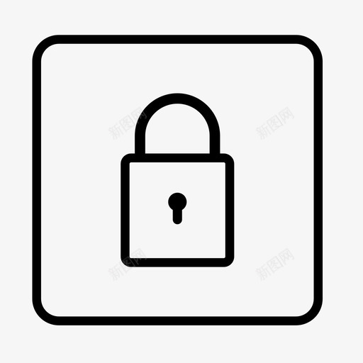 锁定图像登录图标svg_新图网 https://ixintu.com 图像 圆形方形网络图标 安全 登录 锁定