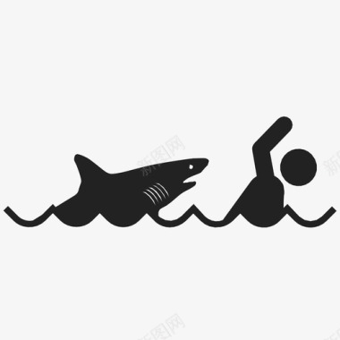 鲨鱼袭击图标图标