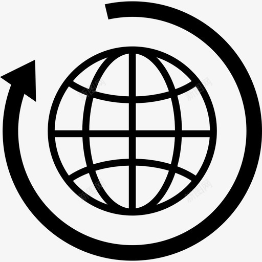 地球周围有圆形箭头形状地球图标svg_新图网 https://ixintu.com 地球周围有圆形箭头 地球图标 形状