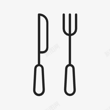 叉子和刀桌子银器图标图标