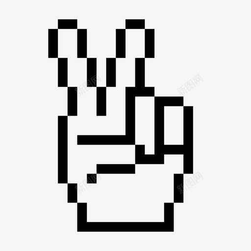 左手两个手指和平图标svg_新图网 https://ixintu.com 光标 和平 左手两个 手指