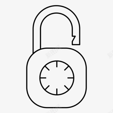 方形组合锁打开密码安全图标图标