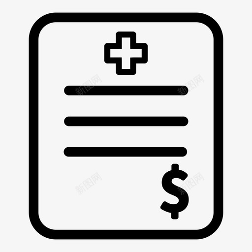 医疗账单医院发票图标svg_新图网 https://ixintu.com 医疗账单 医院 发票 收据